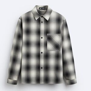 ZARA Triveni Black Gray Ivory Ombte Shirt